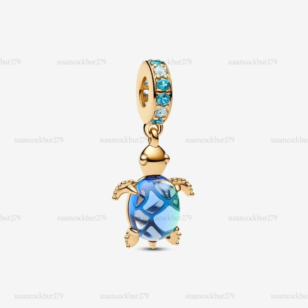 Pandora Sea Turtle Murano Glass Dangle Charm|Pendant